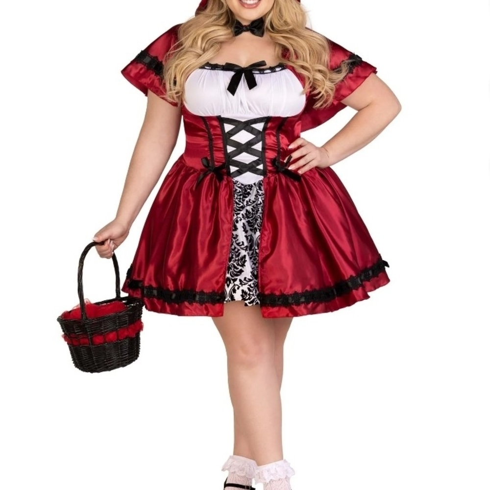 NEW Leg Avenue Sexy Gothic Red Riding Hood Costume 1X 2 X Cosplay - Picture 4 of 9